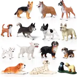 Детская однотонная модель животного, мини-бульдог хаски, нечетная пятнистая собака, набор для домашних животных, игрушка для сбора