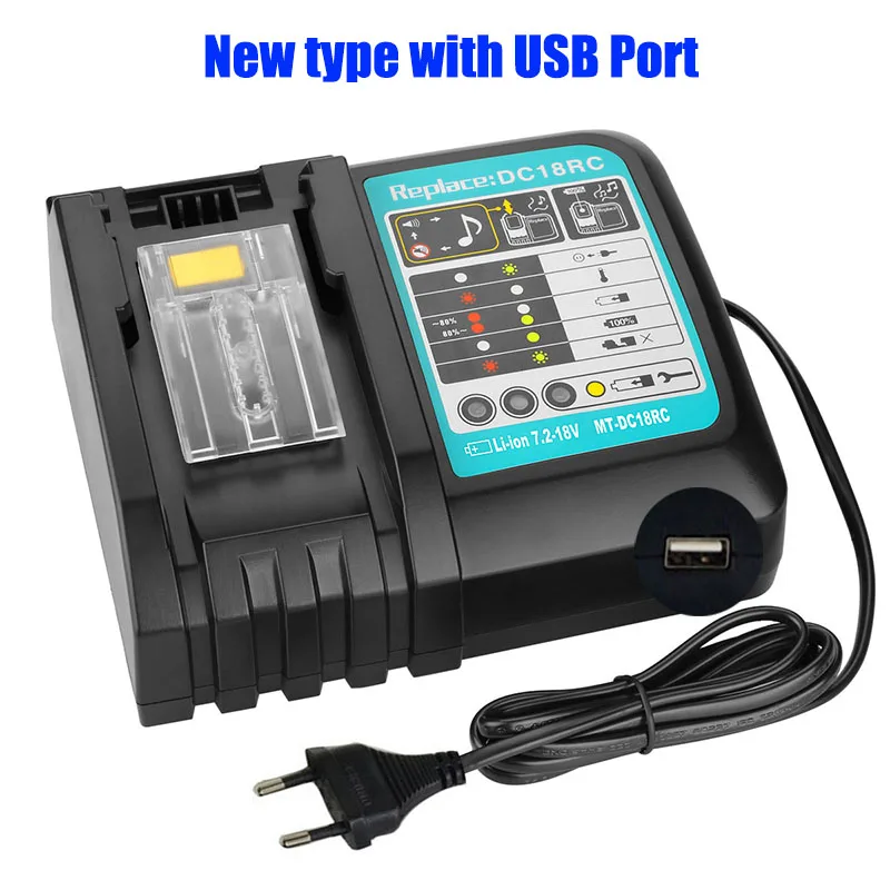 USB port High quality DC18RC battery Charger 7.2V-18V fit for Makita Power Tools Lithium Battery EU PLUG FREE SHIPPING