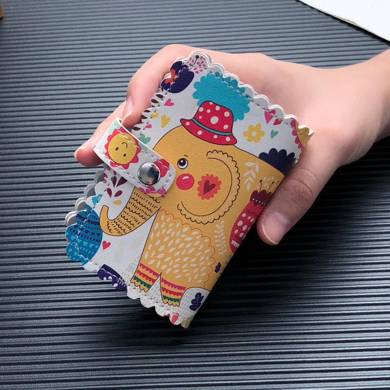 lucy elephant NI WEI ER Модный женский Чехол для карт с 24 битами, кошелек для ID, держатель для кредитных карт, высокое качество, кожаная сумка для водительских прав - Цвет: lucy elephant