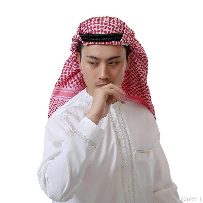 138*138 см мужской мусульманский арабский платок кеффийе квадратный плед мужской исламский хиджаб Рамадан Саудовская Арабская повязка на голову аксессуары