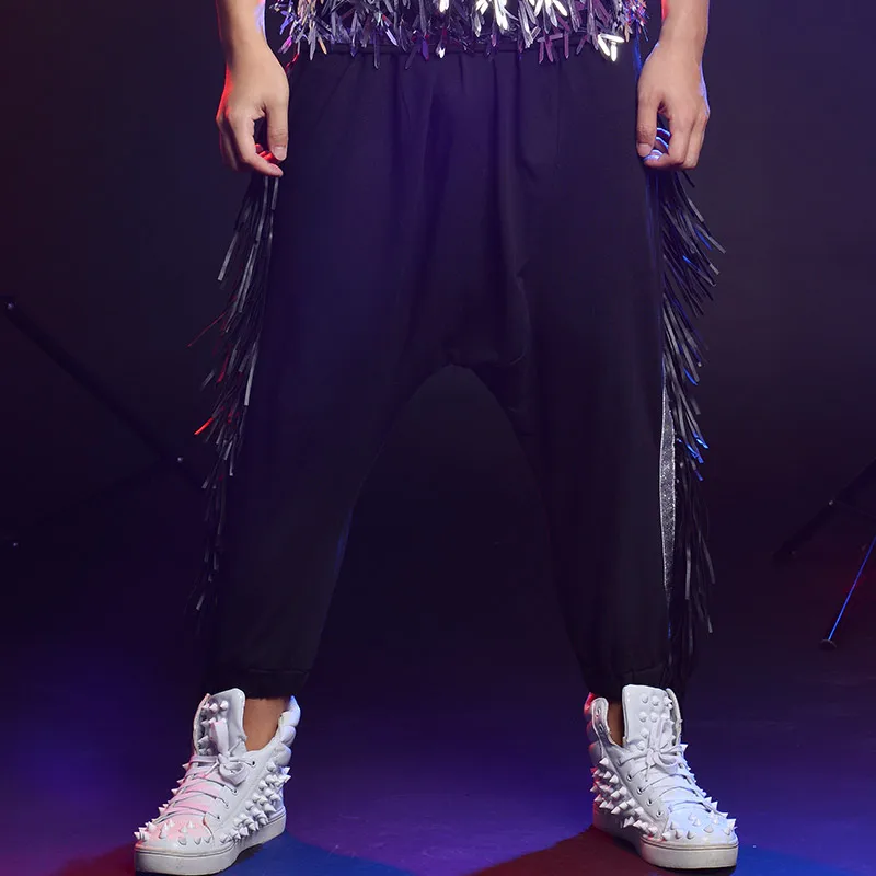 

Костюм для выступлений в баре, ночном клубе, танцевальный барабан, DJ, Мужская певица, Альтернативная личность, тренд, жилет с блестками