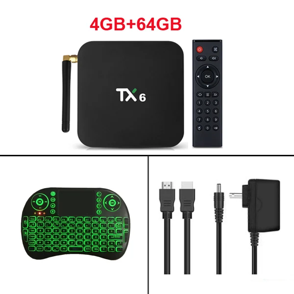 4G 64G keyboard Android 9,0 tv Box TX6 Allwinner H6 Четырехъядерный 4G ram 64GB rom 2,4G 5G Wifi BT4.0 Google Play Netflix Youtube 4K IP tv медиаплеер - Цвет: 4G 64G keyboard