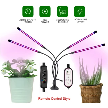 

LED Grow Light for Indoor Plant USB Phyto Lamp 80 LED 9 Dimmable Levels Plant Grow Lights With Control For Plants Seedlings
