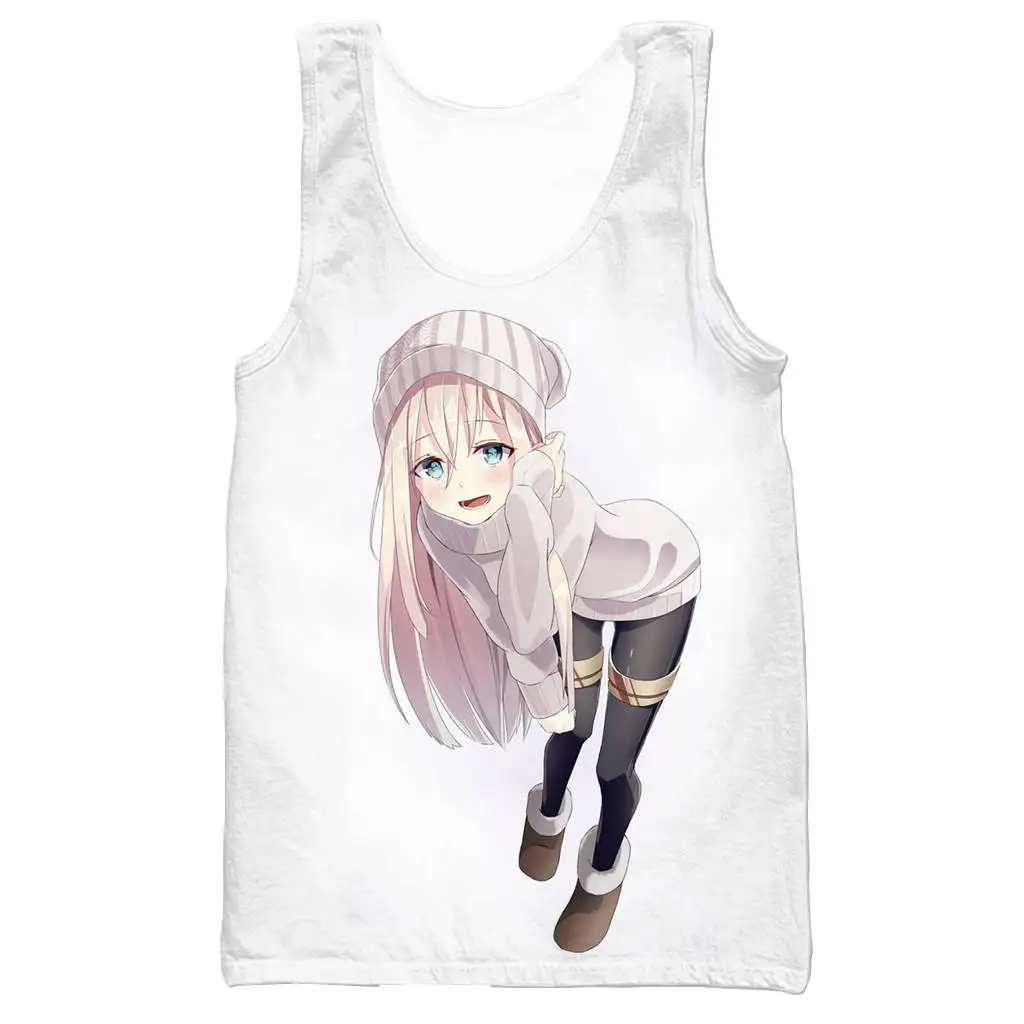 Аниме DARLING In The FRANXX, мужская и женская майка, 3D принт, крутая майка для тренировок, топ на бретелях, майка для мужчин и женщин, повседневные топы - Цвет: Золотой