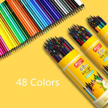 

12/18/24/36/48 Pcs Cartoon Animal Color Pencil 48 Colors Pen Student Painting Stationery Pencil Multicolor Environmental