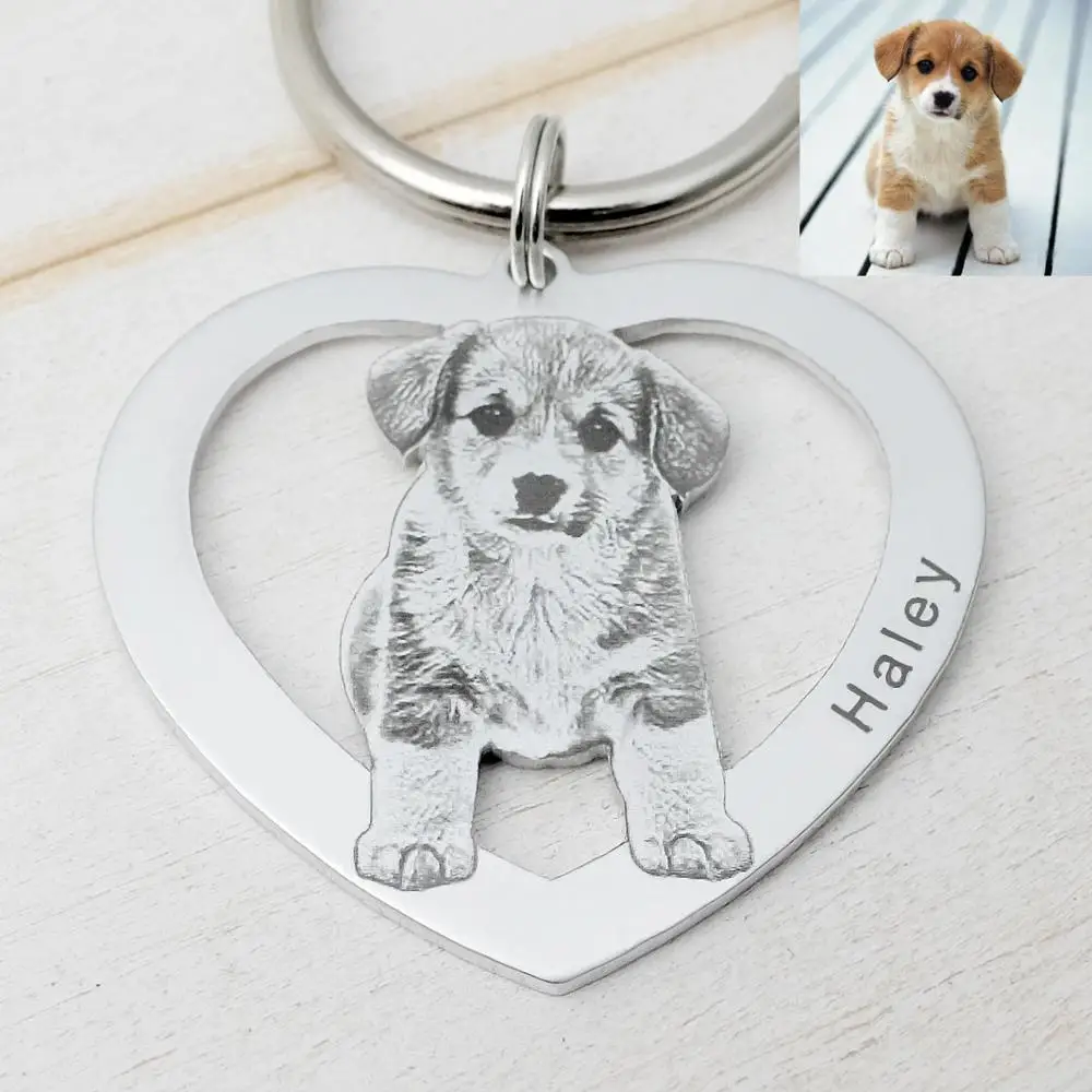 Keyring Custom-Picture-Keychain Keepsake Birthday-Gift Personalized Photo Cat