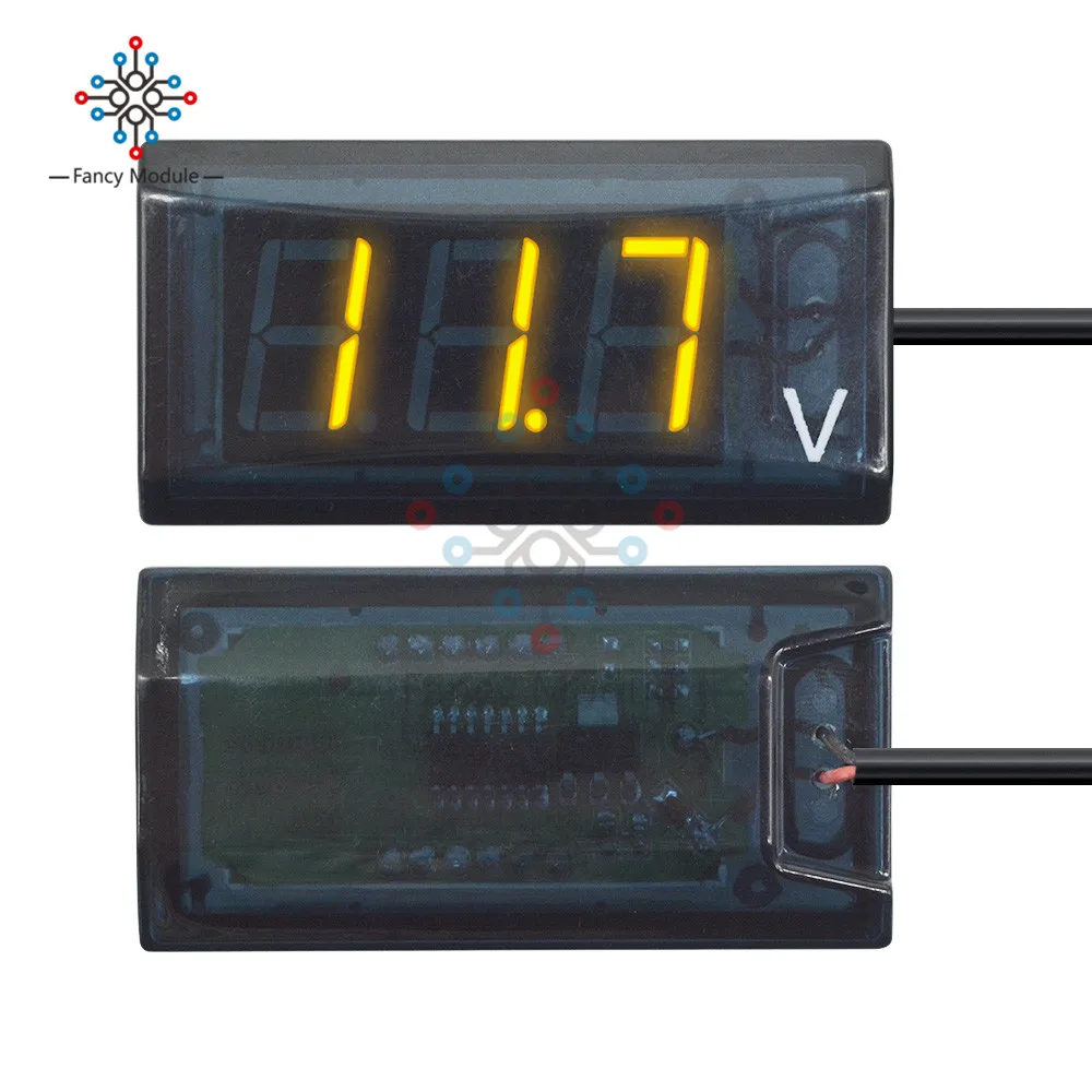 Diymore 0,5" светодиодный цифровой вольтметр постоянного тока 12 В 8-16 В IPX6 Водонепроницаемый тестер напряжения панель детектор с проводами для автомобиля мотоцикла велосипеда
