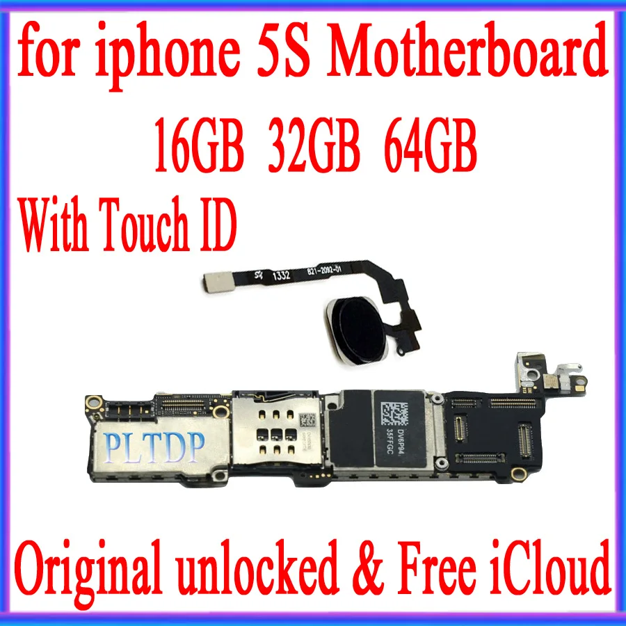 

Free iCloud for iphone 5S Motherboard , 100%Original unlocked for iphone 5S Mainboard with/without Touch ID, with IOS System