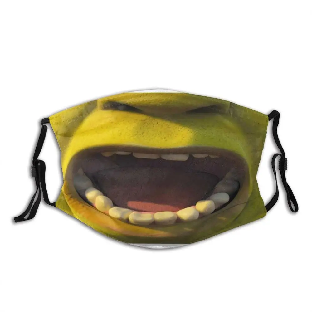 Shrek Is So Scared Funny Cool Cloth Mask Face Meme Film Animation Smile | Аксессуары для одежды