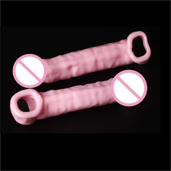 Super Size Highly Elastic Silicone Penis Extender Sleeve Reusable Condoms Penis Ring Delay Ejaculation Erotic Toys Intimate Good 6