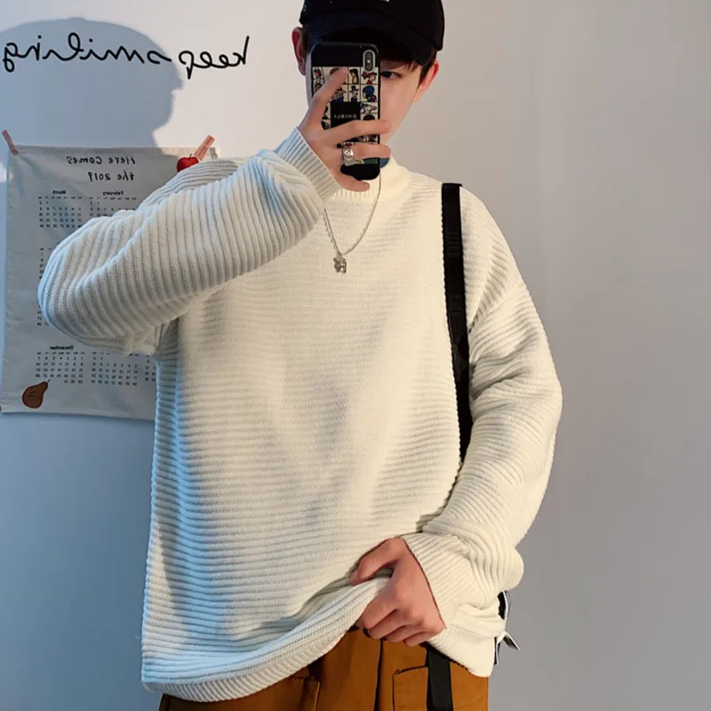 Winter Sweater Men Warm Fashion Solid Color Casual Knit Pullover Men Sweter Clothes Loose Long-sleeved Sweaters Man M-2XL Winter Sweater Men Warm Fashion Solid Color Casual Knit Pullover Men Sweter Clothes Loose Long-sleeved Sweaters Man M-2XL