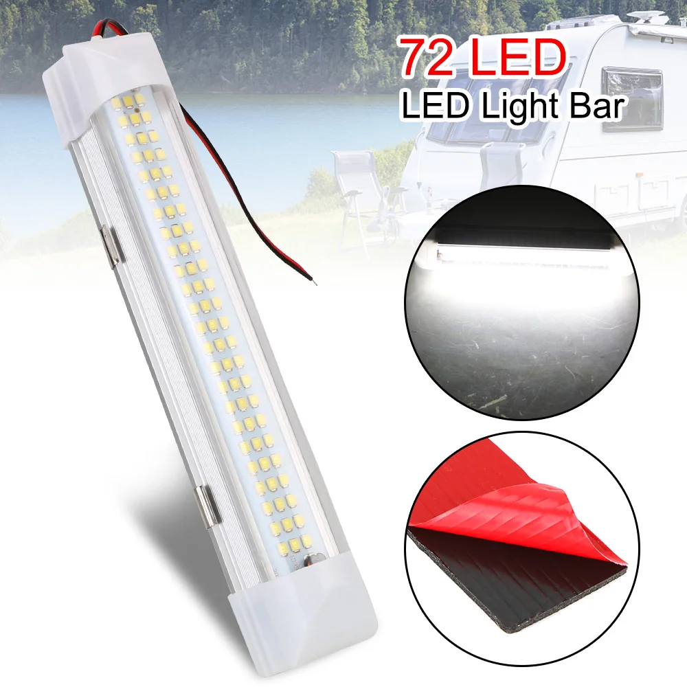 

For Car Truck Trailer Caravan Van Boats 12-80V Reading Dome Ceiling Lamp ON/OFF Switch 72 LED Interior Light