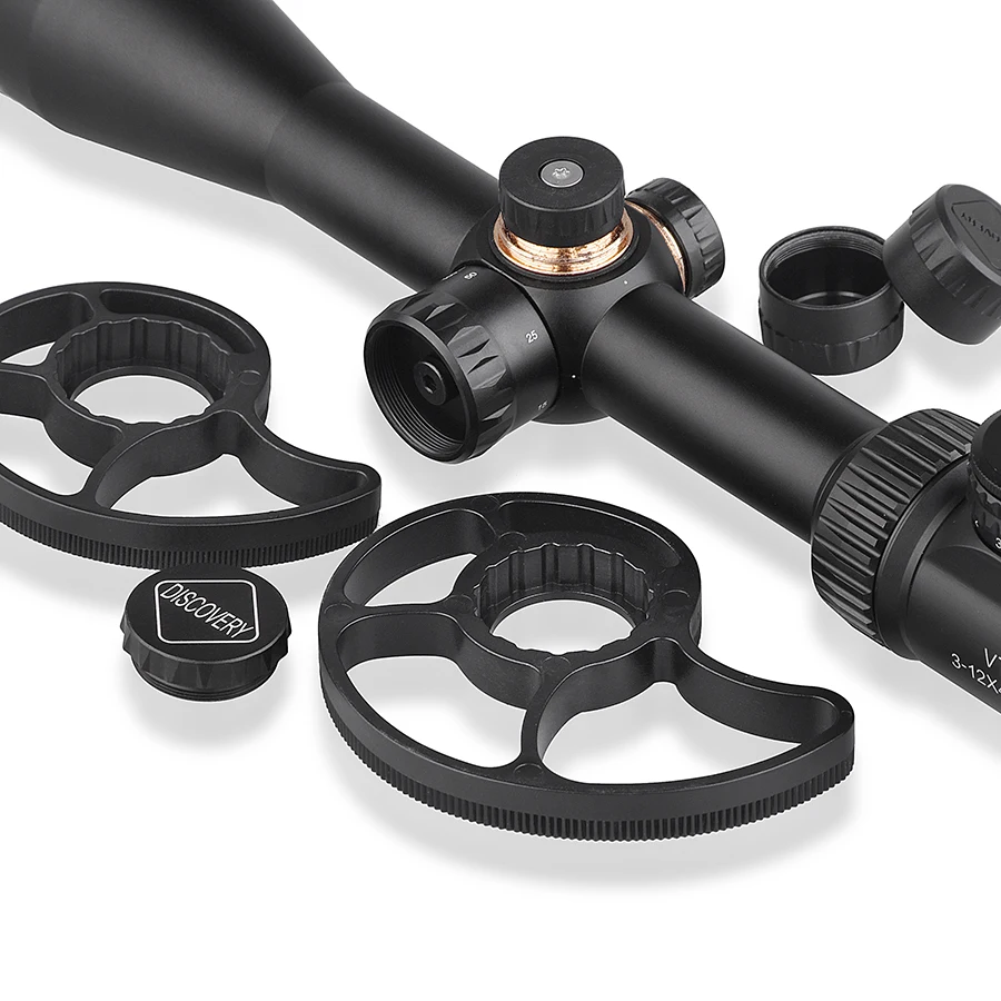 Tática com Roda Descoberta Vt-r Sfir Airsoft Riflescope Lateral Paralaxe Óptica Escopo Iluminado Retículo Vista Grande 3-12x42 7 Descoberta VT-R 3-12x42 sfir airsoft riflescope lateral