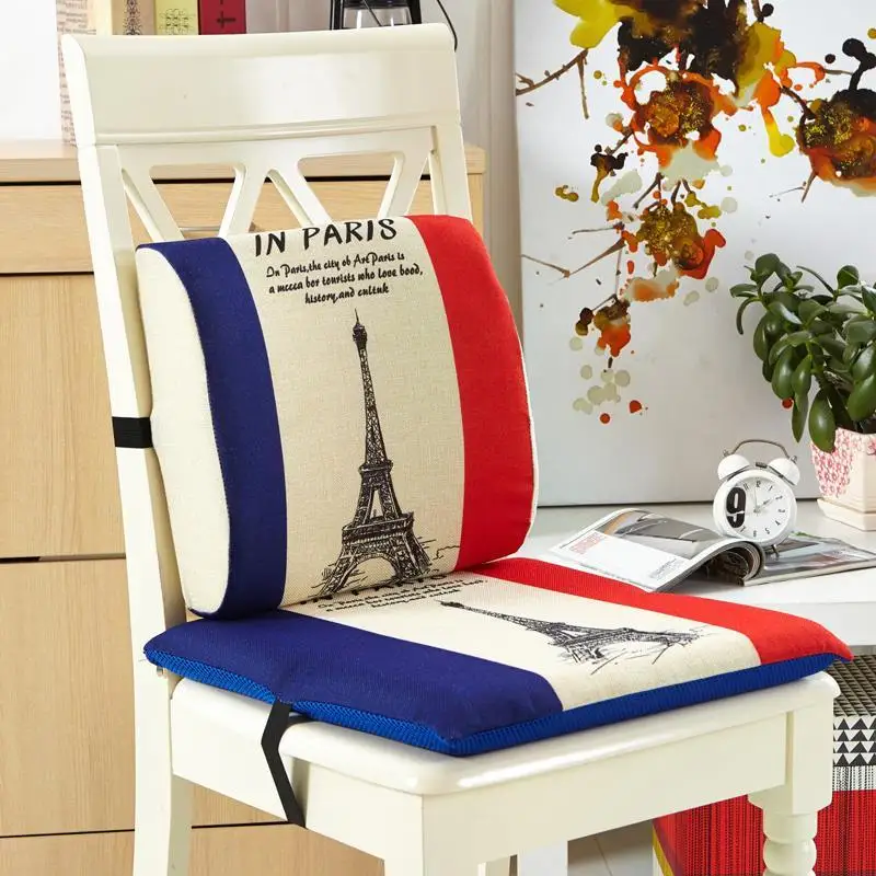 Eiffel tower 2 шт./компл., детская комната, декоративная подушка, подушки с рисунком на спинку и сиденье, Ортопедическая подушка для дивана, автомобильная сидение кресло - Цвет: Eiffel tower