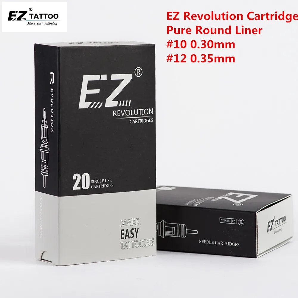 Чистый круглый кончик вкладыш EZ Revolution картридж иглы татуировки #12 #10 обычный