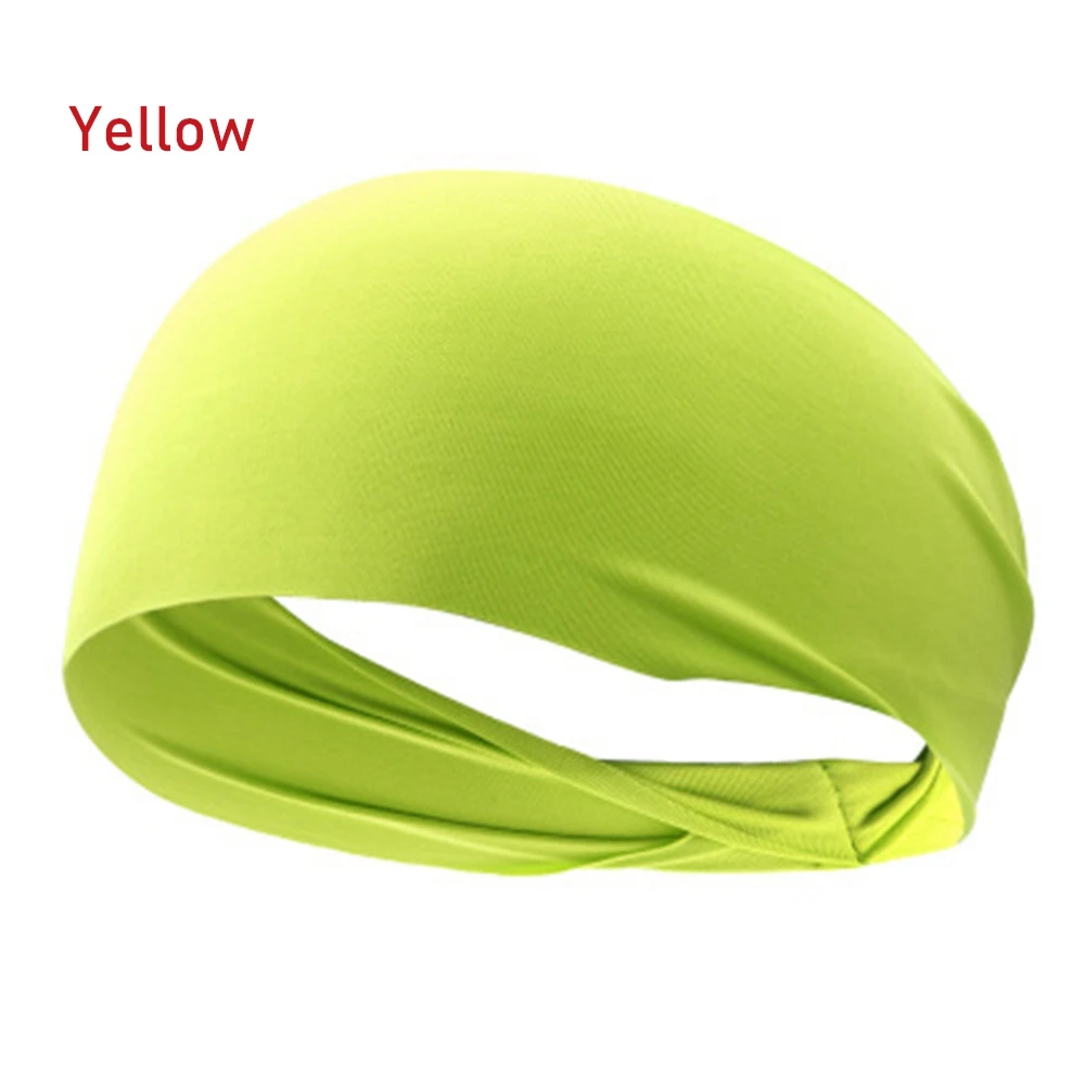 Цвет: желтый 1Pc Elastic Yoga Headband Sport Sweatband Women/Men Running Hair Band Turban Outdoor Gym Sweatband Fitness Bandage Accessories - Цвет: Цвет: желтый