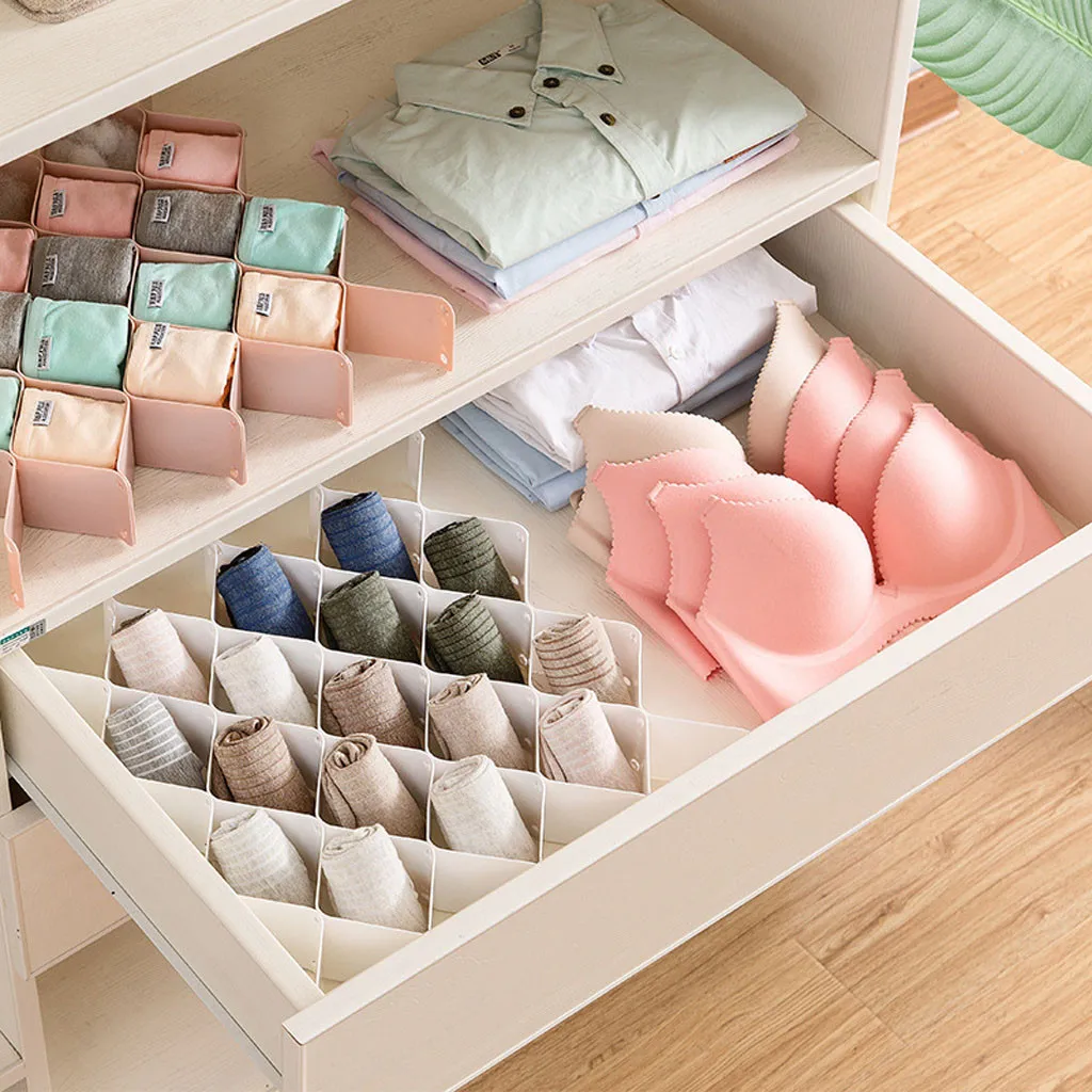 

Adjustable Drawer Honeycomb Clapboard Partition Divider box separator DIY Grid Storage Organizer Cell Sorting Panties Socks