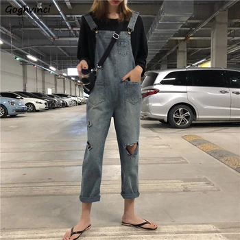 

Jumpsuits Women Plus Size 5XL Streetwear All-match High Waist Hole Pockets Ankle-length Trendy Modern Womens Trousers BF Daily