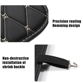 

Leather Seat Back Protector Cover Anti Kick Mat with Phone Storage Pocket Car Accessory TD326