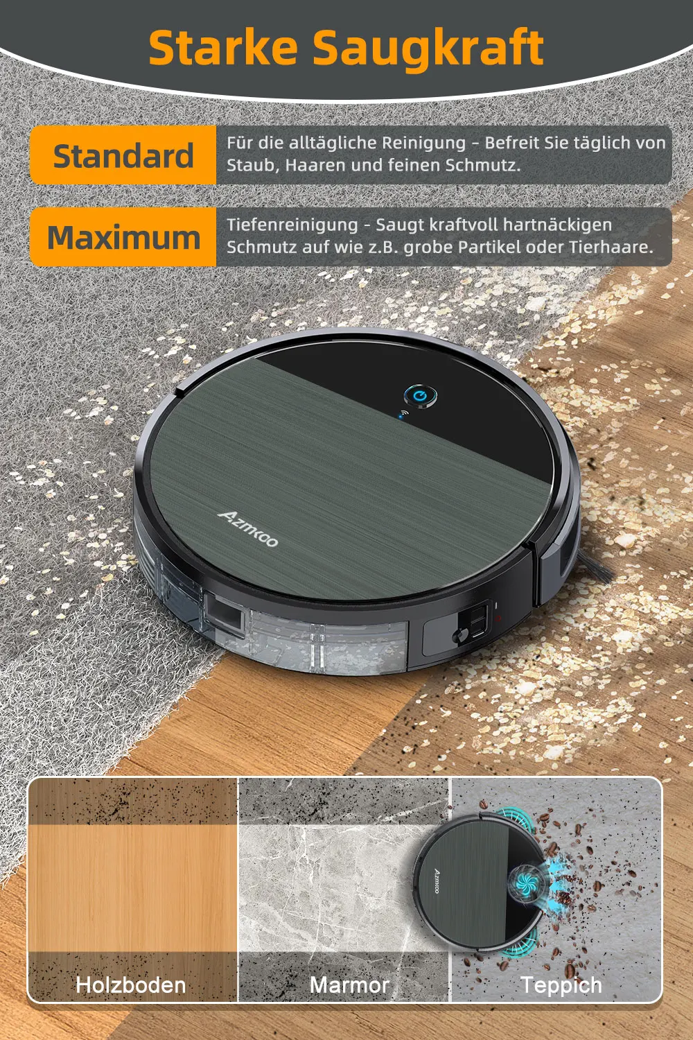 Robot Penyedot Debu Azmkoo Kompatibel 