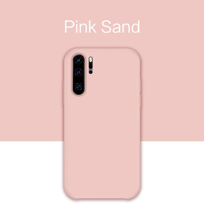 Жидкий силиконовый чехол для huawei P30 P20 Pro Y9, однотонный Бампер для huawei P20 P30 Lite, чехлы, чехлы - Цвет: Pink Sand