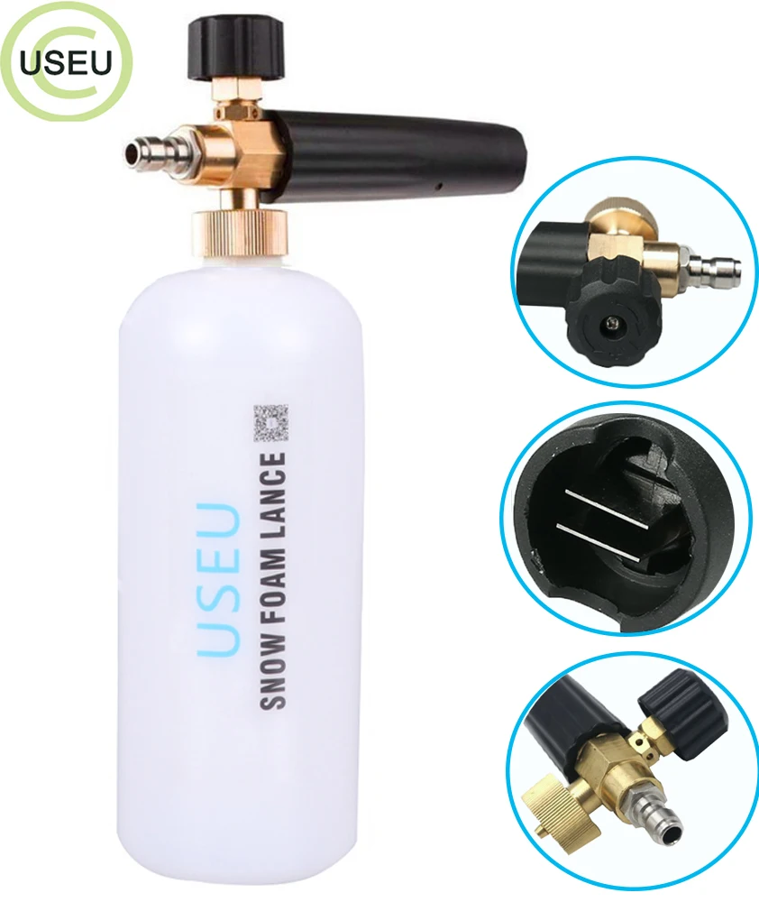 

USEU Car Wash Snow Foam Lance Foam Cannon Pressure Washer Jet Wash With 1/4" Quick Release Adjustable Spray