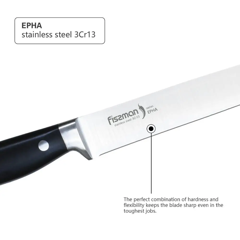 FISSMAN 8 дюймовый разделочный нож серии EPHA Японские Стальные 3Cr13 кухонные ножи для