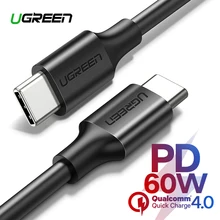 Câble USB C vers USB type-c Ugreen 60W PD QC4.0 3.0 câble de données de Charge rapide pour Macbook Samsung S20 Plus câble USB C pour Huawei P30