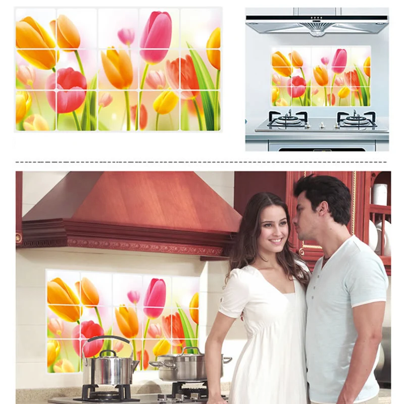 Наклейки на стену кухонные водостойкие маслостойкие из алюминиевой