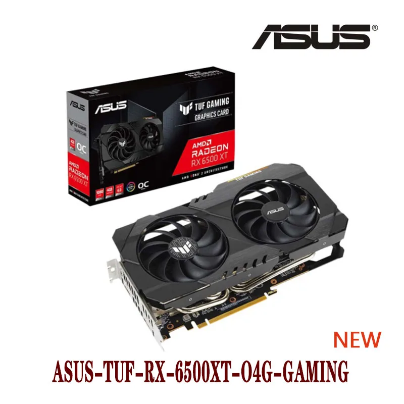 display card for pc ASUS TUF Radeon RX 6500XT O4G GAMING 6500 XT 4G  4GB  18000MHz  GDDR6 64-bit  6nm NEW latest gpu for pc