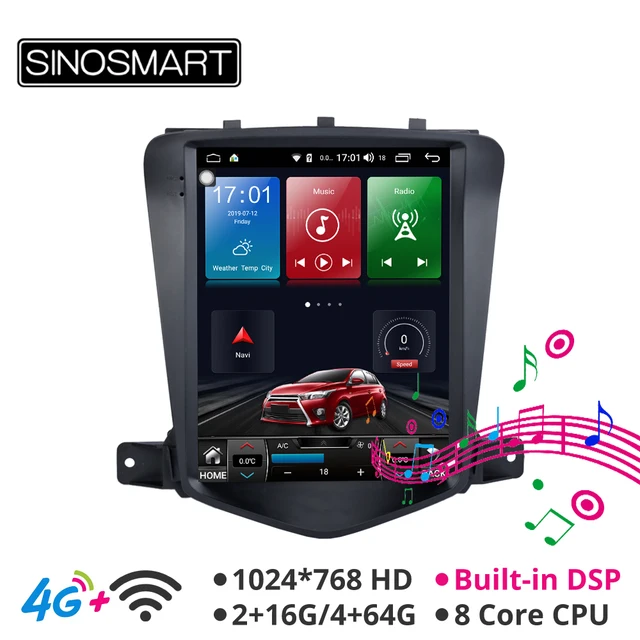 $US $236.64  Sinosmart Android 8.1 Tesla Style HD screen 9.7'' car GPS player radio navigation for Chevrolet Cru