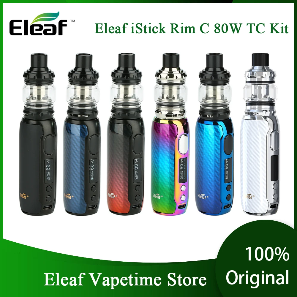 Eleaf iStick Rim C 80 Вт TC Kit Вит/4 мл Melo 5 атомайзер и 2 а Быстрая зарядка электронная сигарета Vape Kit VS Istick Pico/Vinci Mod Kit