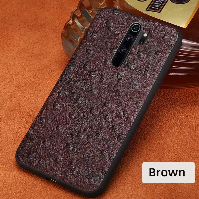 Чехол для телефона из натуральной воловьей кожи для Xio mi Red mi Note 8 Pro 7 Note 8T чехол для Xiaomi mi A3 A2 8 9 Lite 9T Note 10 Pro - Цвет: Коричневый