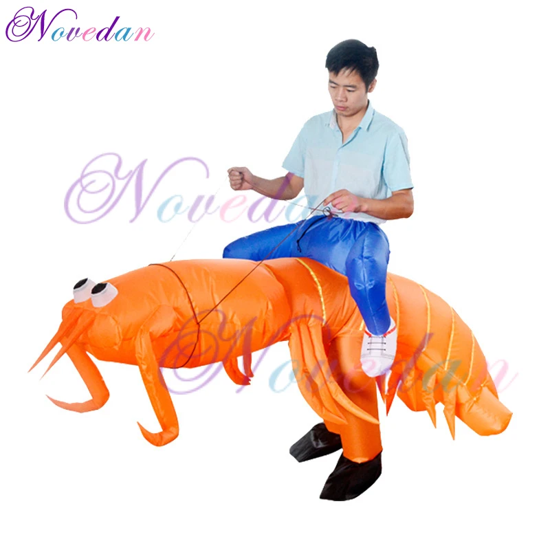 Inflatable Pippi Shrimp Costume Halloween Perform Festival Party Funny Anime Fancy Dress For Adult 150-195cm | Тематическая одежда