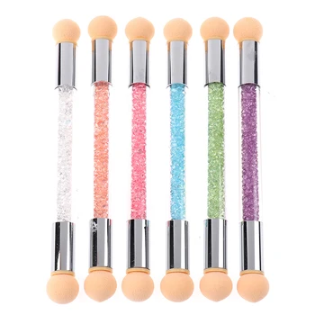 

Double-headed Gradient Brushes Acrylic Rhinestone Handle Sponge Nail Art Brush For Ombre Gradient Nails Manicure Tool