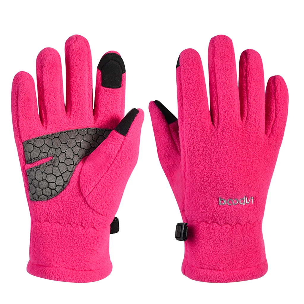 Kids Cycling Gloves Winter Warm Bike Full Finger Gloves Riding Winter Touch Screen Snow Windstopper Gloves