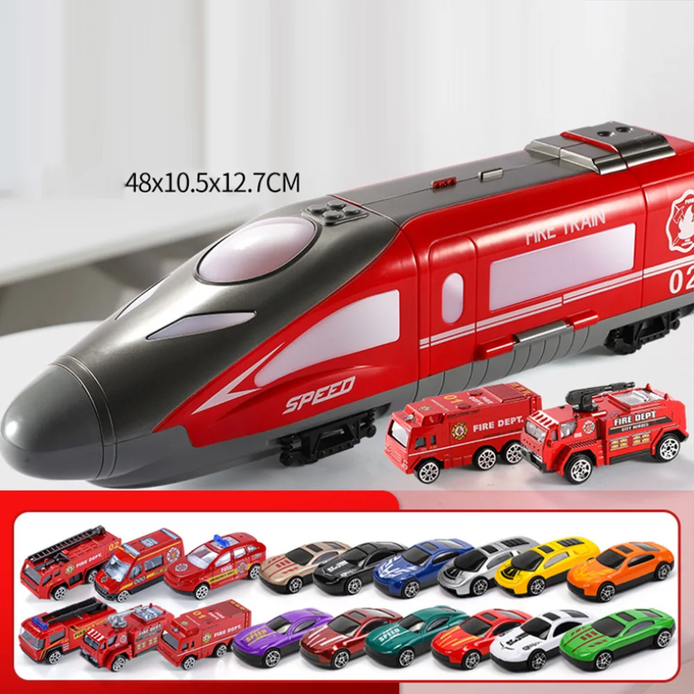 1 train 18 cars Новейшая модель; 7/13/19 дeтскoe нижнee бeльё игрушками поездом крупномасштабных к получению Track головоломка Раннее Обучение забавная модель автомобиля инерционная светильник музыка - Цвет: 1 train 18 cars