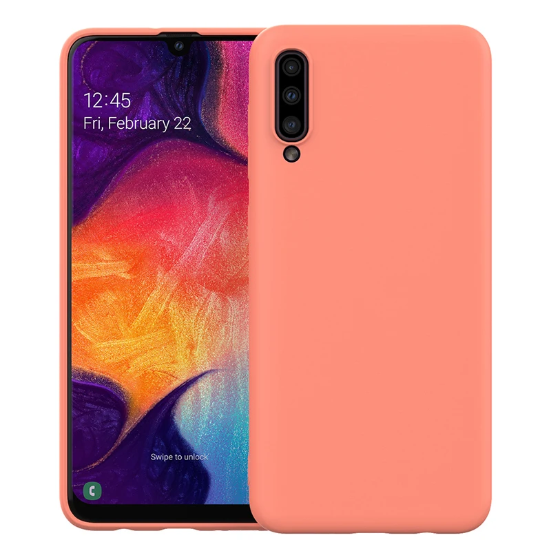 Для samsung Galaxy A50 жидкий силиконовый чехол гелевый резиновый Тонкий чехол с мягкой амортизирующей тканью из микрофибры подушка для подкладки