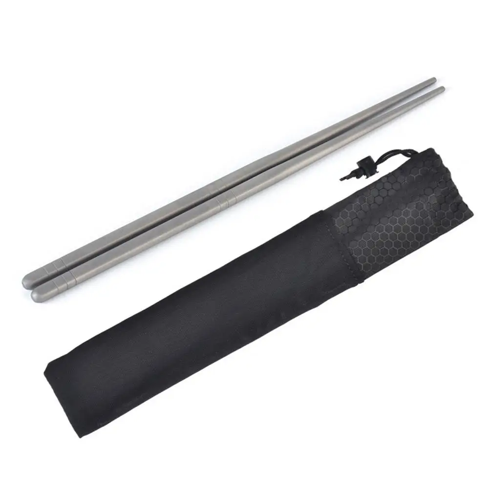 Outdoor 232mm Titanium Round Square Chopsticks With Aluminum Tube Cover Camping Picnic Travel Adult Children Tableware Cutlery | Спорт и