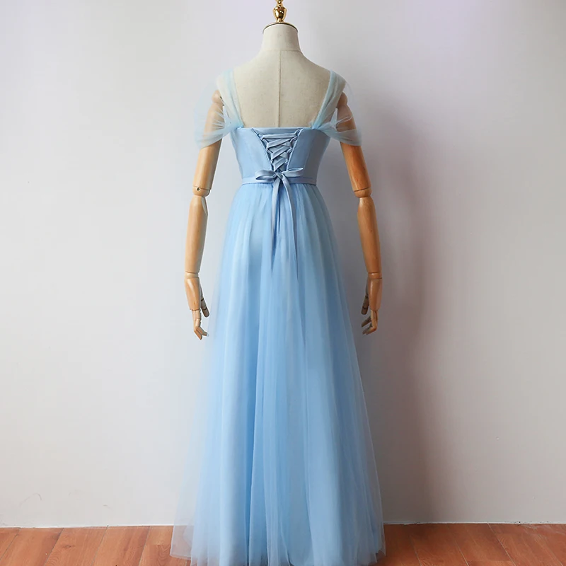 Сладкие воспоминания Тюль Синие Длинные свадебные платья а-силуэта Vestido SW0035 Рекламная цена чистый запас