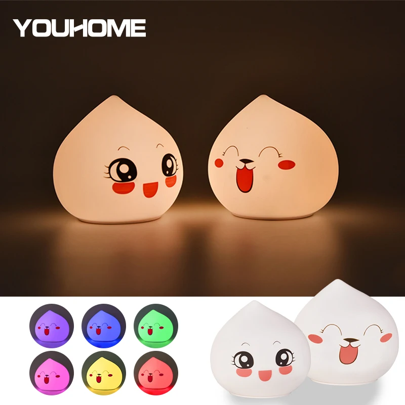 

Silicone Night Light Touch Sensor Control USB Powered LED Drop shape Lamp For Children Baby Kids Bedside Bedroom gift nightlight