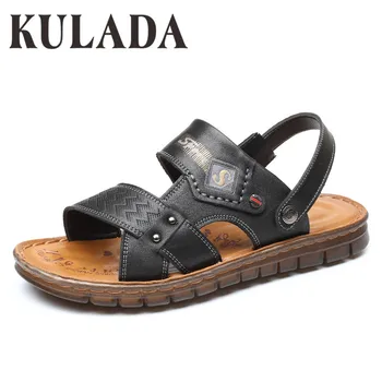 

Newest Men Genuine Leather Sandals Summer Classic Men Shoes Slippers Soft Sandals Men Roman Comfortable Walking Footwear