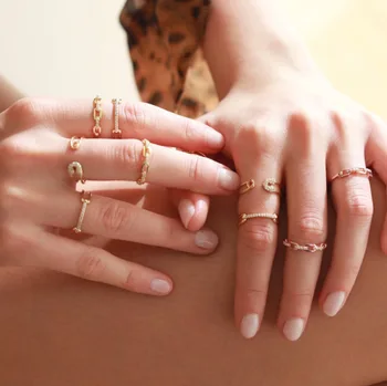 

Retro Adjustable Ring Women's Chain Diamond Simple Versatile