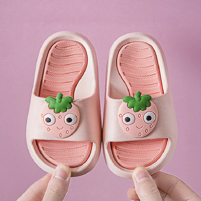 

Kids Boys Girls Slippers Shoes Bathroom Indoor Cute Cartoon Fruit Indoor Slippers Summer Beach Wear Children Kids Shoes Slippers