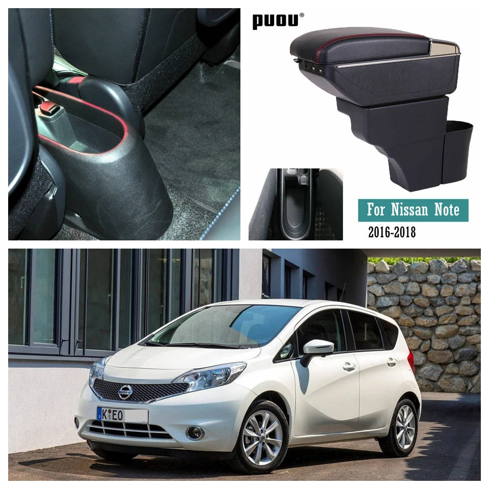 Подлокотник для Nissan Note 16 18 с usb зарядкой двойной слой увеличивающий рост
