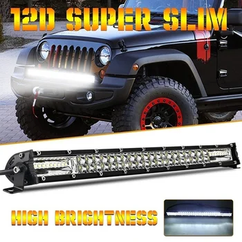 

8/15/20 Inch 12V 24V Offroad Led Light Strip Bar Spot Flood Combo 60W 120W 180W Led Work Light for Jeep Car 4WD Truck SUV ATV