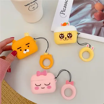 

For AirPods Pro Case Silicone Cute RYAN Apeach Earphone Case For Apple Airpods Pro 3 Headphone Case Cover Fundas Ring Strap