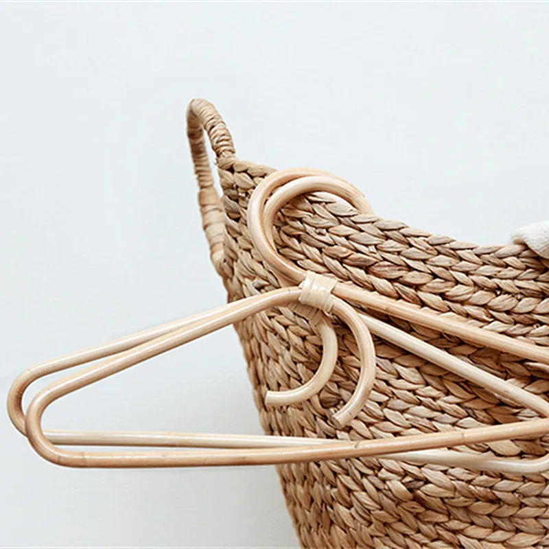 

Children Rattan Hanger Clothes Rack Space Saving Personlized Hangers for Boutique Handmade Firmer Double Hook Creative