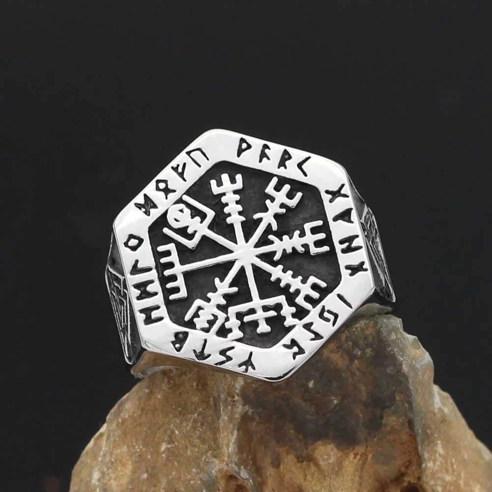 Скандинавский Викинг Руна Валькнут vegvisir кольца из нержавеющей стали с валкнутом подарочный пакет