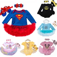 Новые брендовые Детские костюмы-комбинезоны с героями мультфильмов; одежда с суперменом и Бэтменом; Bebe; комбинезон; Одежда для новорожденных девочек; Одежда для младенцев
